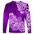 Polynesian Long Sleeve Shirt Pacific Flower Mix Floral Tribal Tattoo Purple Vibe LT9 - Polynesian Pride