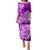 Polynesian Puletasi Pacific Flower Mix Floral Tribal Tattoo Purple Vibe LT9 Long Dress Purple - Polynesian Pride