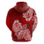 Polynesian Hoodie Pacific Flower Mix Floral Tribal Tattoo Red Vibe LT9 - Polynesian Pride