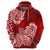 Polynesian Hoodie Pacific Flower Mix Floral Tribal Tattoo Red Vibe LT9 - Polynesian Pride