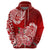 Polynesian Hoodie Pacific Flower Mix Floral Tribal Tattoo Red Vibe LT9 - Polynesian Pride