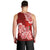 Polynesian Men Tank Top Pacific Flower Mix Floral Tribal Tattoo Red Vibe LT9 - Polynesian Pride