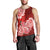 Polynesian Men Tank Top Pacific Flower Mix Floral Tribal Tattoo Red Vibe LT9 - Polynesian Pride