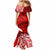 Polynesian Mermaid Dress Pacific Flower Mix Floral Tribal Tattoo Red Vibe LT9 - Polynesian Pride