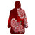 Polynesian Wearable Blanket Hoodie Pacific Flower Mix Floral Tribal Tattoo Red Vibe LT9 - Polynesian Pride