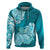 Polynesian Hoodie Pacific Flower Mix Floral Tribal Tattoo Aqua Vibe LT9 Aqua - Polynesian Pride