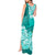 Polynesian Tank Maxi Dress Pacific Flower Mix Floral Tribal Tattoo Turquoise Vibe LT9 - Polynesian Pride