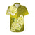 Polynesian Hawaiian Shirt Pacific Flower Mix Floral Tribal Tattoo Yellow Vibe LT9 Yellow - Polynesian Pride