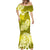 Polynesian Mermaid Dress Pacific Flower Mix Floral Tribal Tattoo Yellow Vibe LT9 - Polynesian Pride