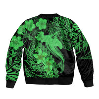 Aloha Hawaii Bomber Jacket Hammerhead Shark Tattoo Polynesian Summer - Green LT9 - Polynesian Pride