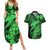 Aloha Hawaii Couples Matching Summer Maxi Dress and Hawaiian Shirt Hammerhead Shark Tattoo Polynesian Summer - Green LT9 Green - Polynesian Pride