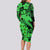 Aloha Hawaii Long Sleeve Bodycon Dress Hammerhead Shark Tattoo Polynesian Summer - Green LT9 - Polynesian Pride