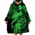 Aloha Hawaii Wearable Blanket Hoodie Hammerhead Shark Tattoo Polynesian Summer - Green LT9 - Polynesian Pride