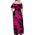 Aloha Hawaii Off Shoulder Maxi Dress Hammerhead Shark Tattoo Polynesian Summer - Pink LT9 - Polynesian Pride