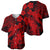 Aloha Hawaii Baseball Jersey Hammerhead Shark Tattoo Polynesian Summer - Red LT9 - Polynesian Pride