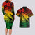 Aloha Hawaii Couples Matching Long Sleeve Bodycon Dress and Hawaiian Shirt Hammerhead Shark Tattoo Polynesian Summer - Reggae LT9 - Polynesian Pride