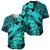 Aloha Hawaii Baseball Jersey Hammerhead Shark Tattoo Polynesian Summer - Turquoise LT9 - Polynesian Pride