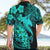 Aloha Hawaii Hawaiian Shirt Hammerhead Shark Tattoo Polynesian Summer - Turquoise LT9 - Polynesian Pride