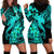 Aloha Hawaii Hoodie Dress Hammerhead Shark Tattoo Polynesian Summer - Turquoise LT9 - Polynesian Pride