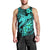 Aloha Hawaii Men Tank Top Hammerhead Shark Tattoo Polynesian Summer - Turquoise LT9 - Polynesian Pride