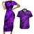 Aloha Hawaii Couples Matching Short Sleeve Bodycon Dress and Hawaiian Shirt Hammerhead Shark Tattoo Polynesian Summer - Violet LT9 Violet - Polynesian Pride