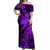 Aloha Hawaii Off Shoulder Maxi Dress Hammerhead Shark Tattoo Polynesian Summer - Violet LT9 Women Violet - Polynesian Pride