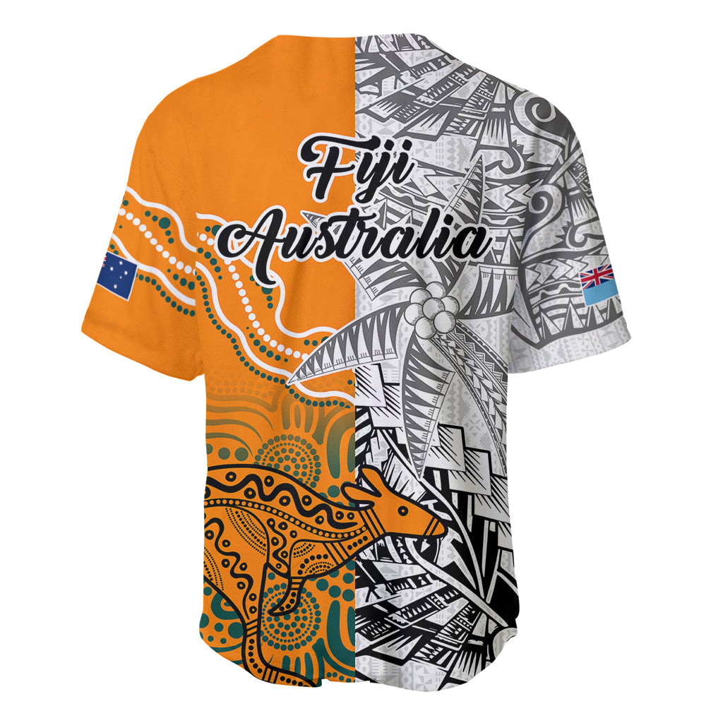 Fiji Australia Rugby Baseball Jersey World Cup 2023 Polynesia Tapa Mixed Indigenous Aboriginal LT9 - Polynesian Pride