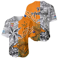 Fiji Australia Rugby Baseball Jersey World Cup 2023 Polynesia Tapa Mixed Indigenous Aboriginal LT9 - Polynesian Pride