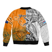 Personalised Fiji Australia Rugby Bomber Jacket World Cup 2023 Polynesia Tapa Mixed Indigenous Aboriginal LT9 - Polynesian Pride