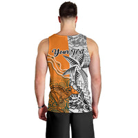 Personalised Fiji Australia Rugby Men Tank Top World Cup 2023 Polynesia Tapa Mixed Indigenous Aboriginal LT9 - Polynesian Pride