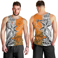 Personalised Fiji Australia Rugby Men Tank Top World Cup 2023 Polynesia Tapa Mixed Indigenous Aboriginal LT9 - Polynesian Pride