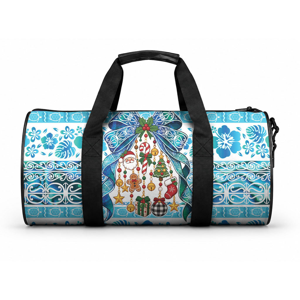 New Zealand Kowhai Ngutukaka Christmas Bow Duffle Bag Meri Kirihimete LT9 One size Turquoise - Polynesian Pride