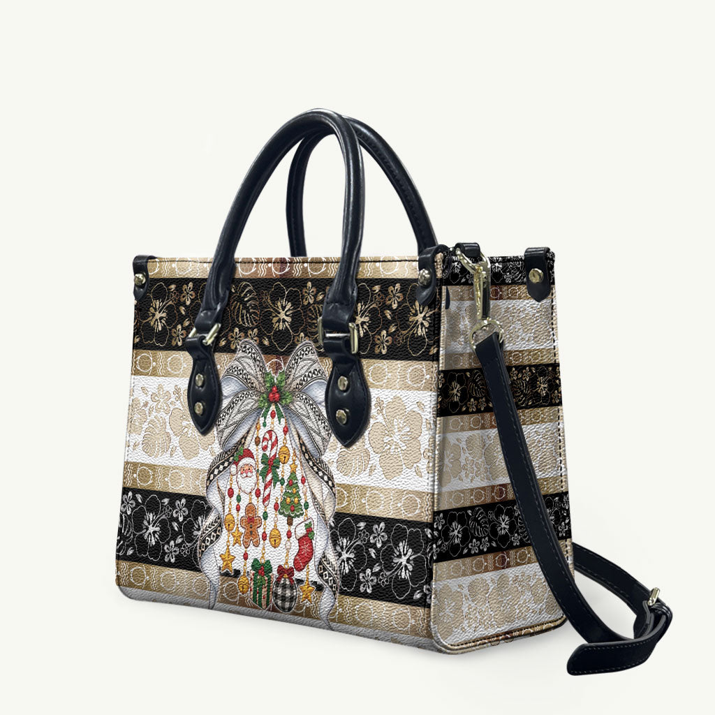 Tonga Ngatu Christmas Bow Leather Bag Kilisimasi Fiefia Gold Style
