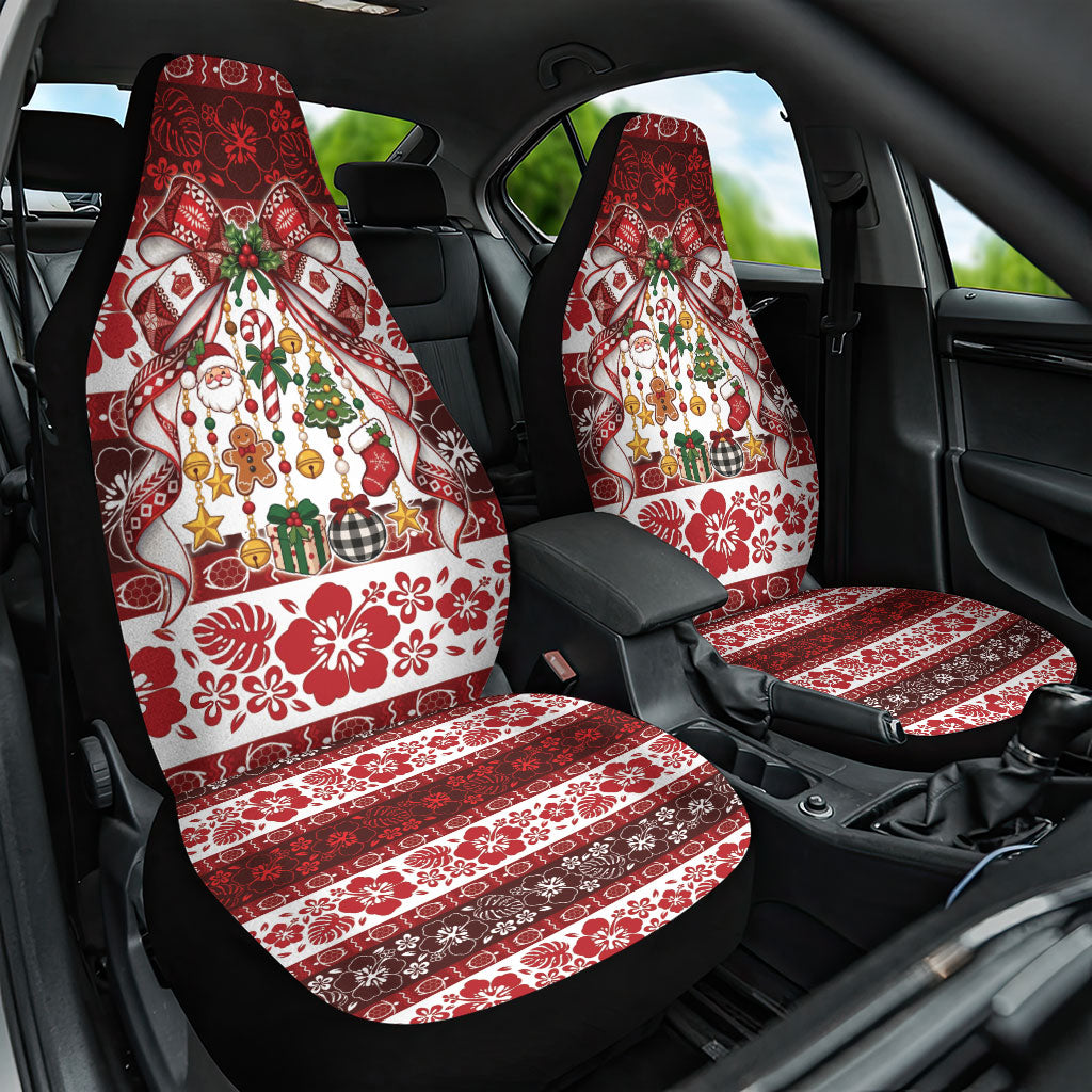 Tonga Ngatu Christmas Bow Car Seat Cover Kilisimasi Fiefia Red Style