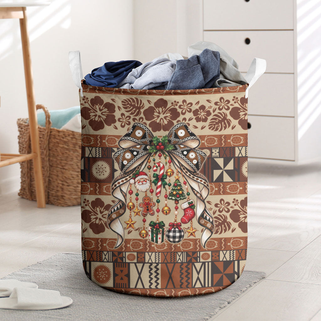 Fiji Masi Christmas Bow Laundry Basket Fijian Tribal inspired Christmas LT9 Red - Polynesian Pride