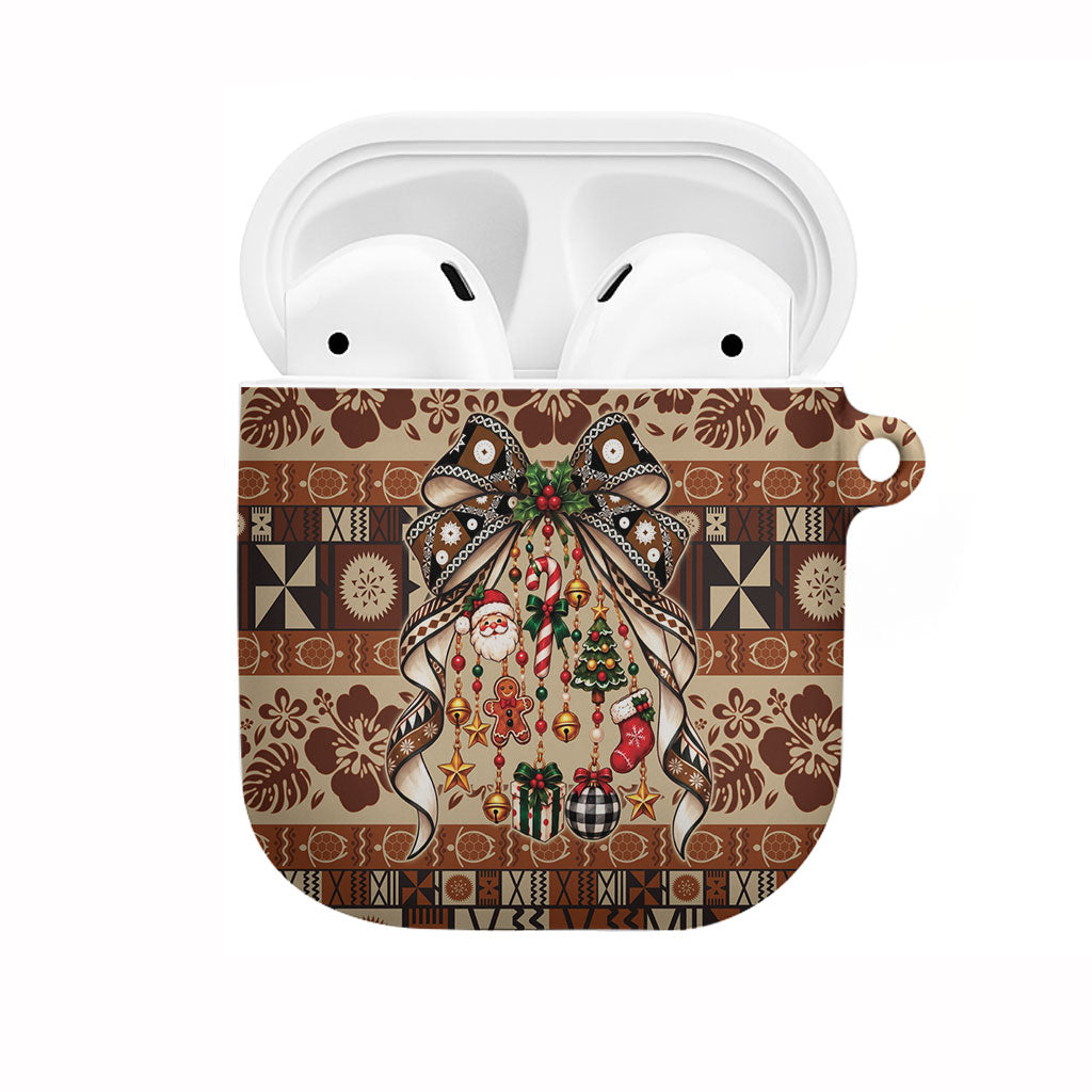Fiji Masi Christmas Bow AirPods Case Fijian Tribal inspired Christmas