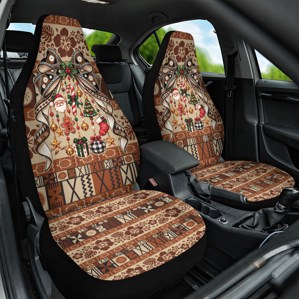 Fiji Masi Christmas Bow Car Seat Cover Fijian Tribal inspired Christmas