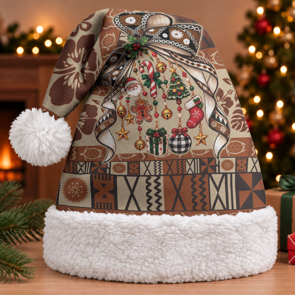 Fiji Masi Christmas Bow Christmas Santa Hat Fijian Tribal inspired Christmas