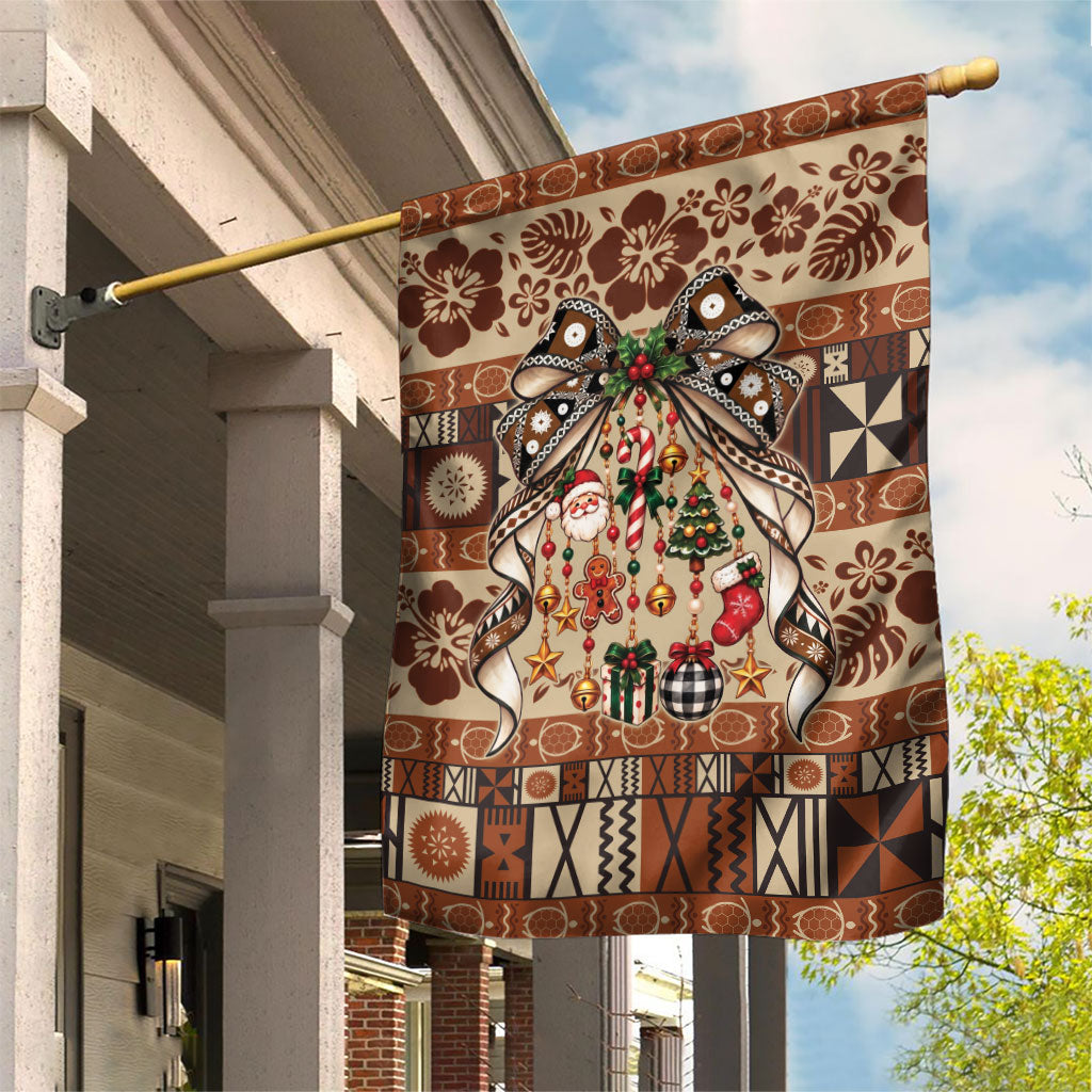 Fiji Masi Christmas Bow Garden Flag Fijian Tribal inspired Christmas