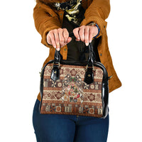 Fiji Masi Christmas Bow Shoulder Handbag Fijian Tribal inspired Christmas LT9 One Size Red - Polynesian Pride