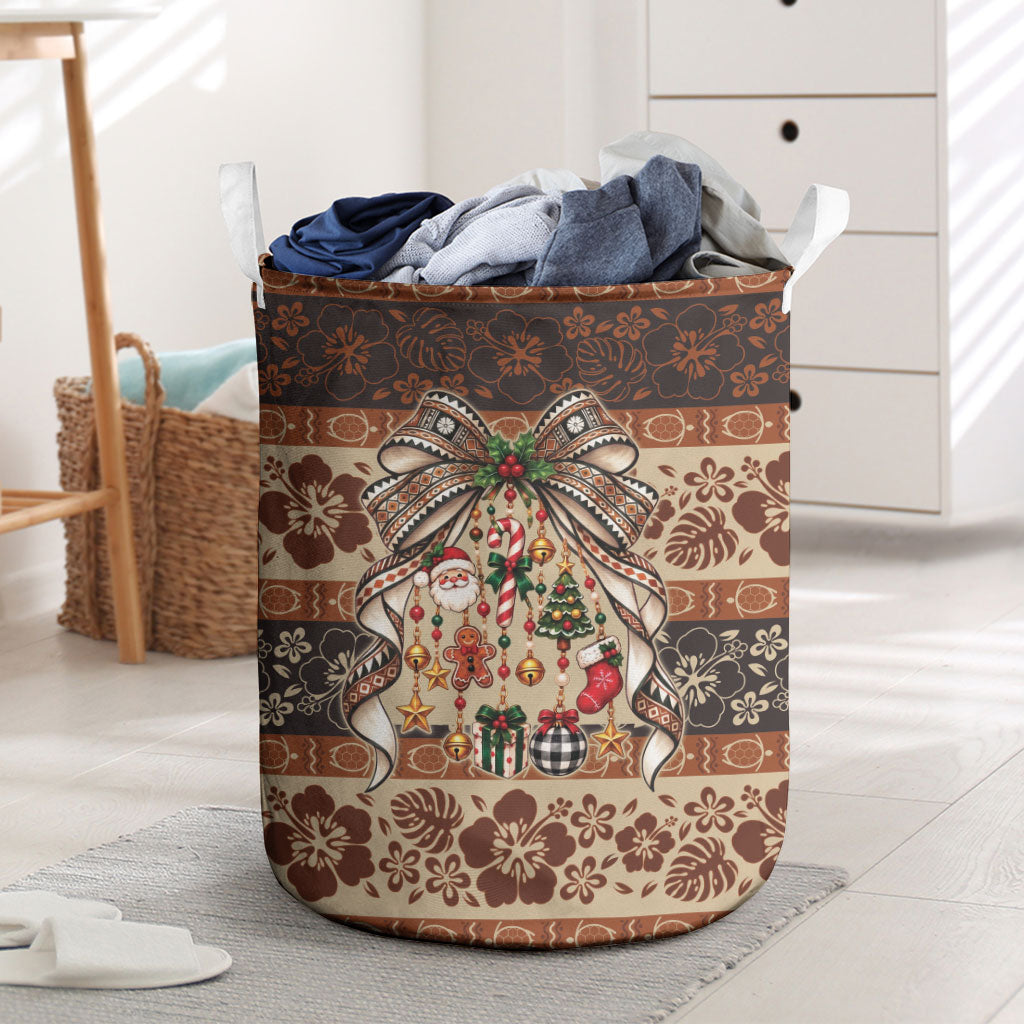 Fiji Masi Christmas Bow Laundry Basket Marau na Kerisimasi LT9 Red - Polynesian Pride