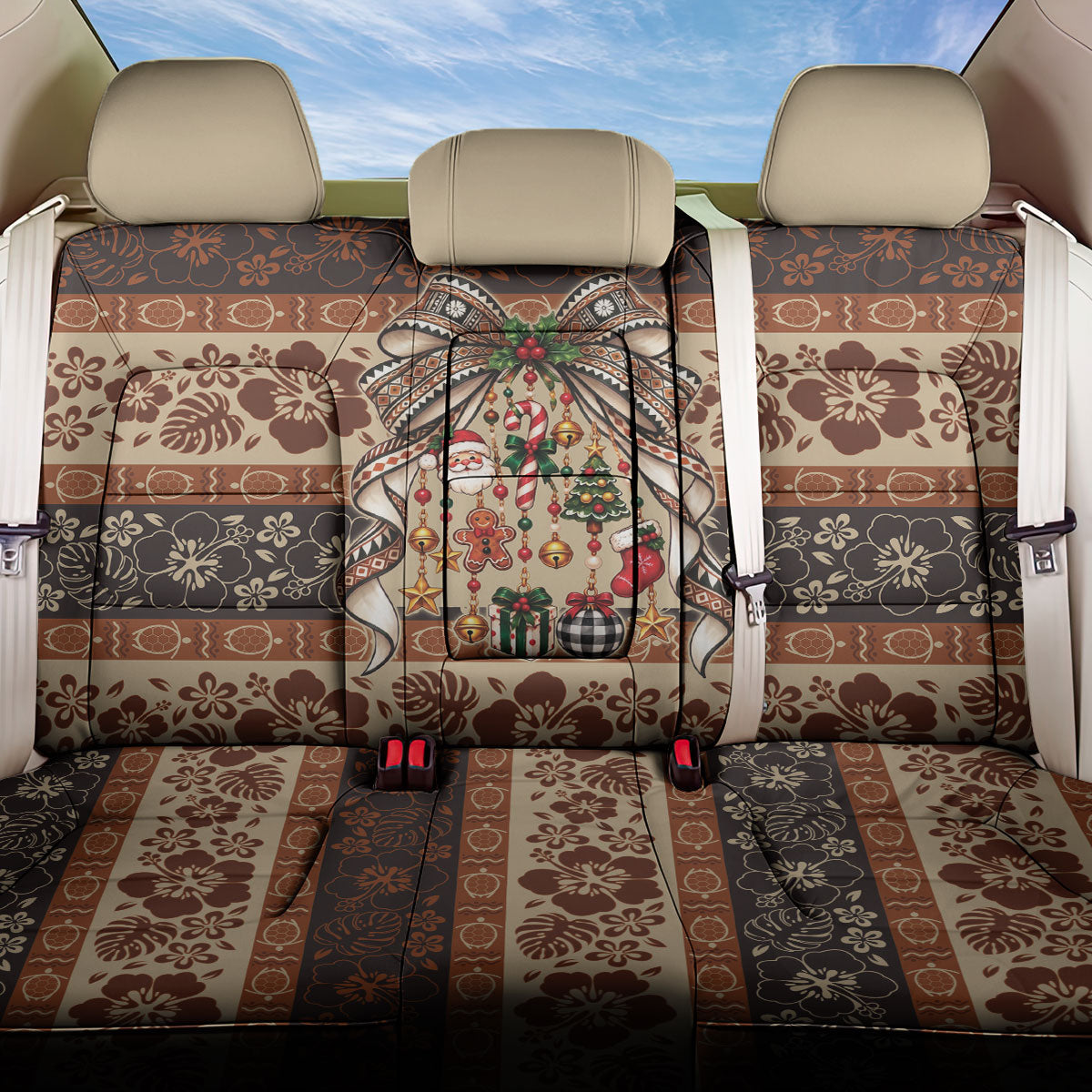 Fiji Masi Christmas Bow Back Car Seat Cover Marau na Kerisimasi
