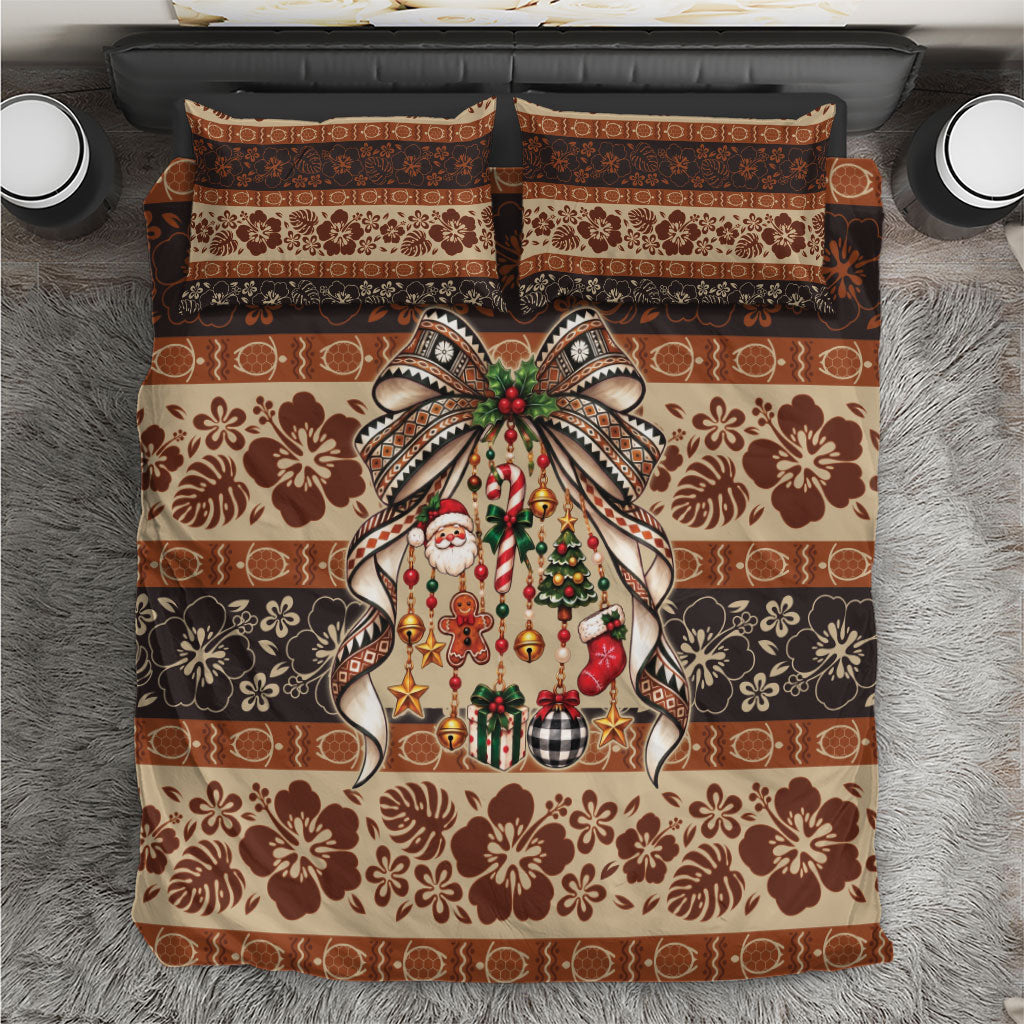 Fiji Masi Christmas Bow Bedding Set Marau na Kerisimasi LT9 Red - Polynesian Pride
