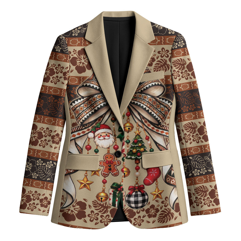 Fiji Masi Christmas Bow Blazer Marau na Kerisimasi LT9 Unisex Red - Polynesian Pride