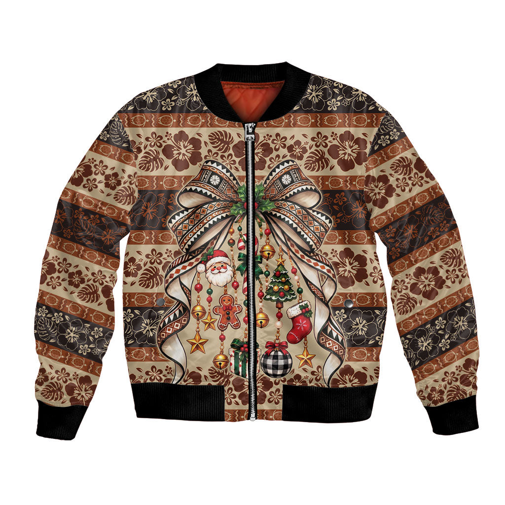 Fiji Masi Christmas Bow Bomber Jacket Marau na Kerisimasi