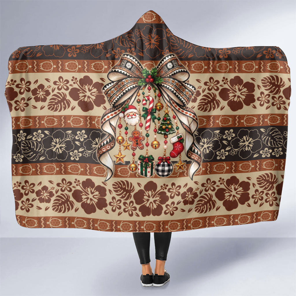 Fiji Masi Christmas Bow Hooded Blanket Marau na Kerisimasi
