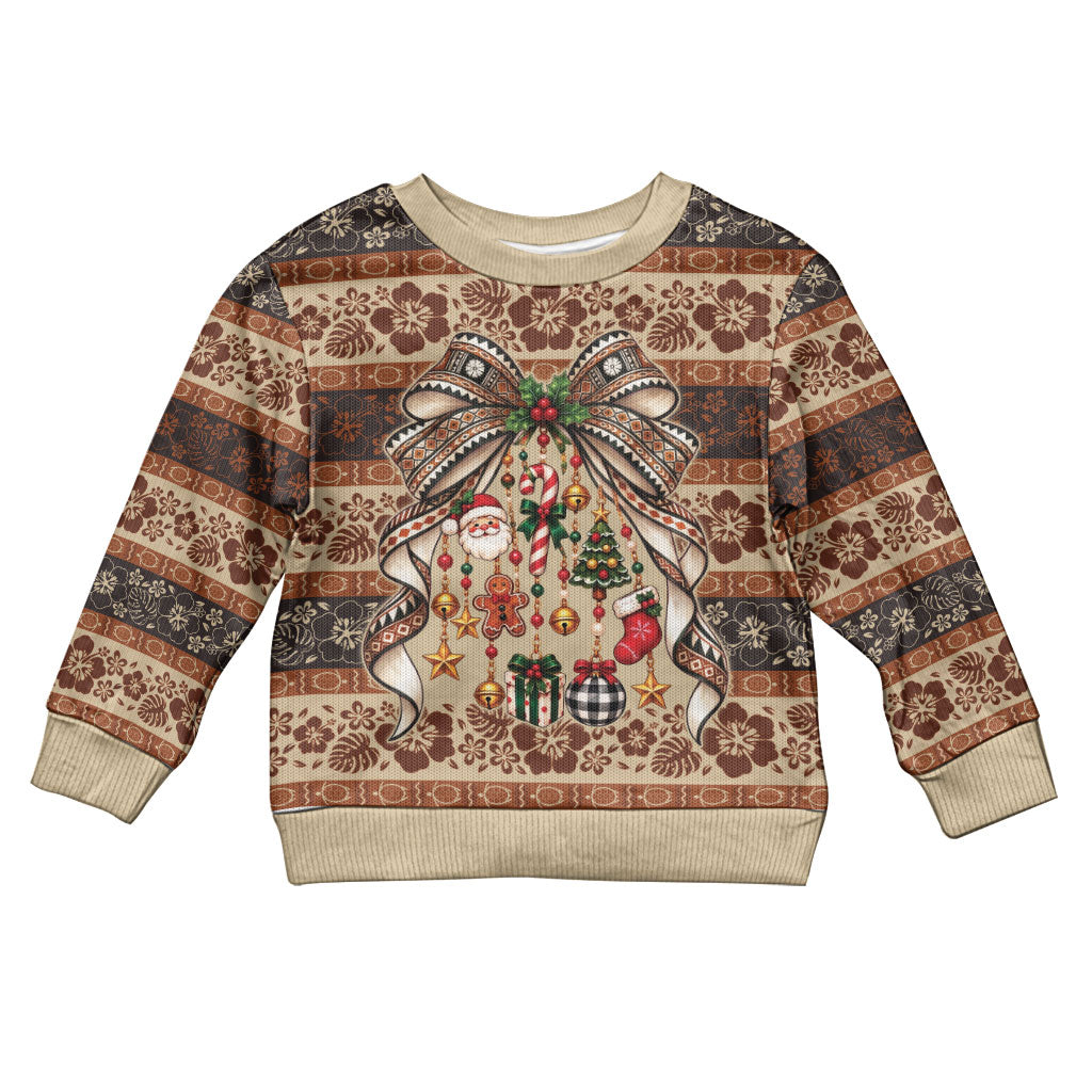 Fiji Masi Christmas Bow Kid Ugly Christmas Sweater Marau na Kerisimasi