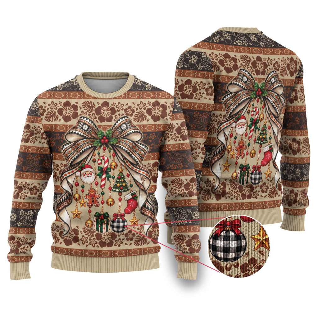 Fiji Masi Christmas Bow Ugly Christmas Sweater Marau na Kerisimasi