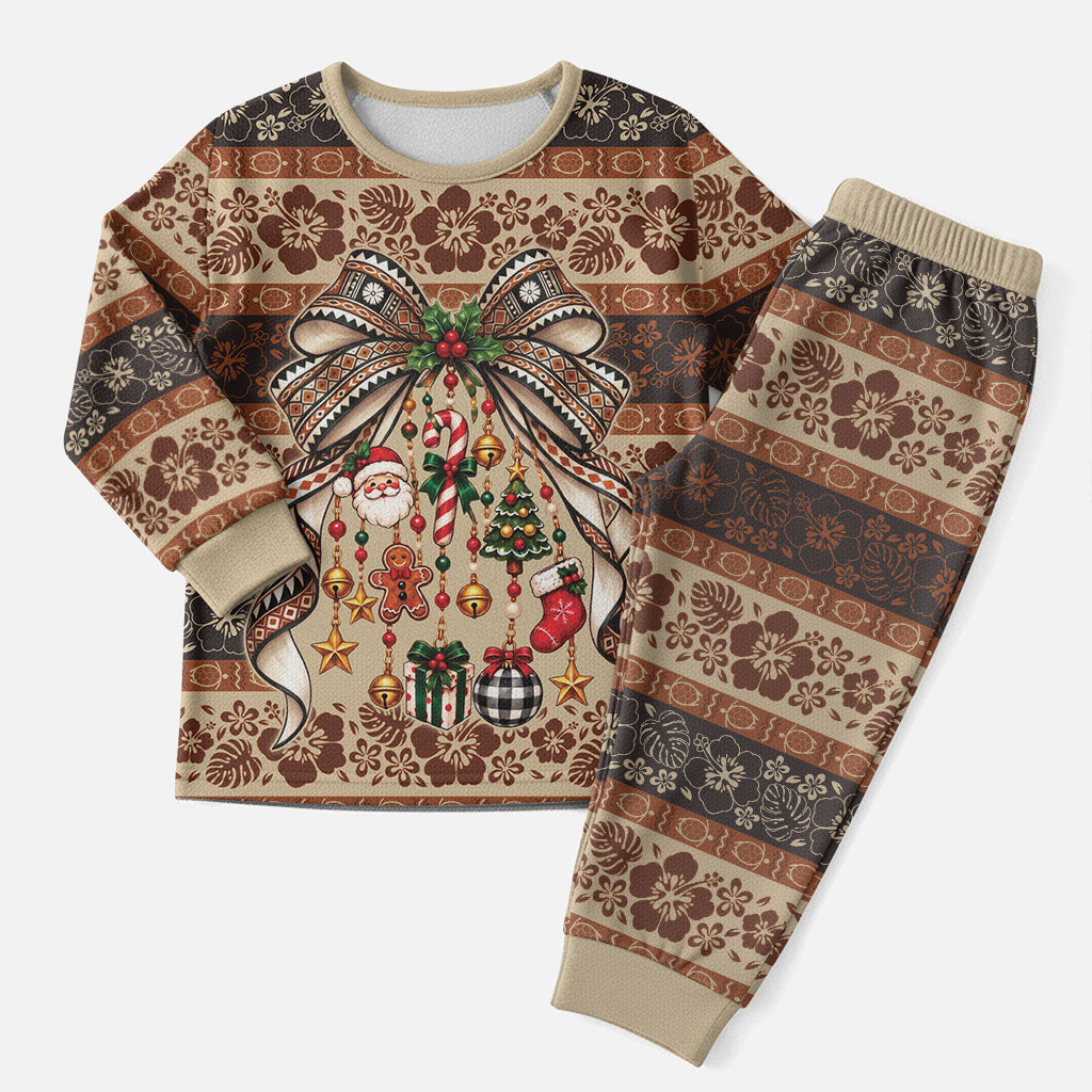 Fiji Masi Christmas Bow Christmas Pajama Set Marau na Kerisimasi