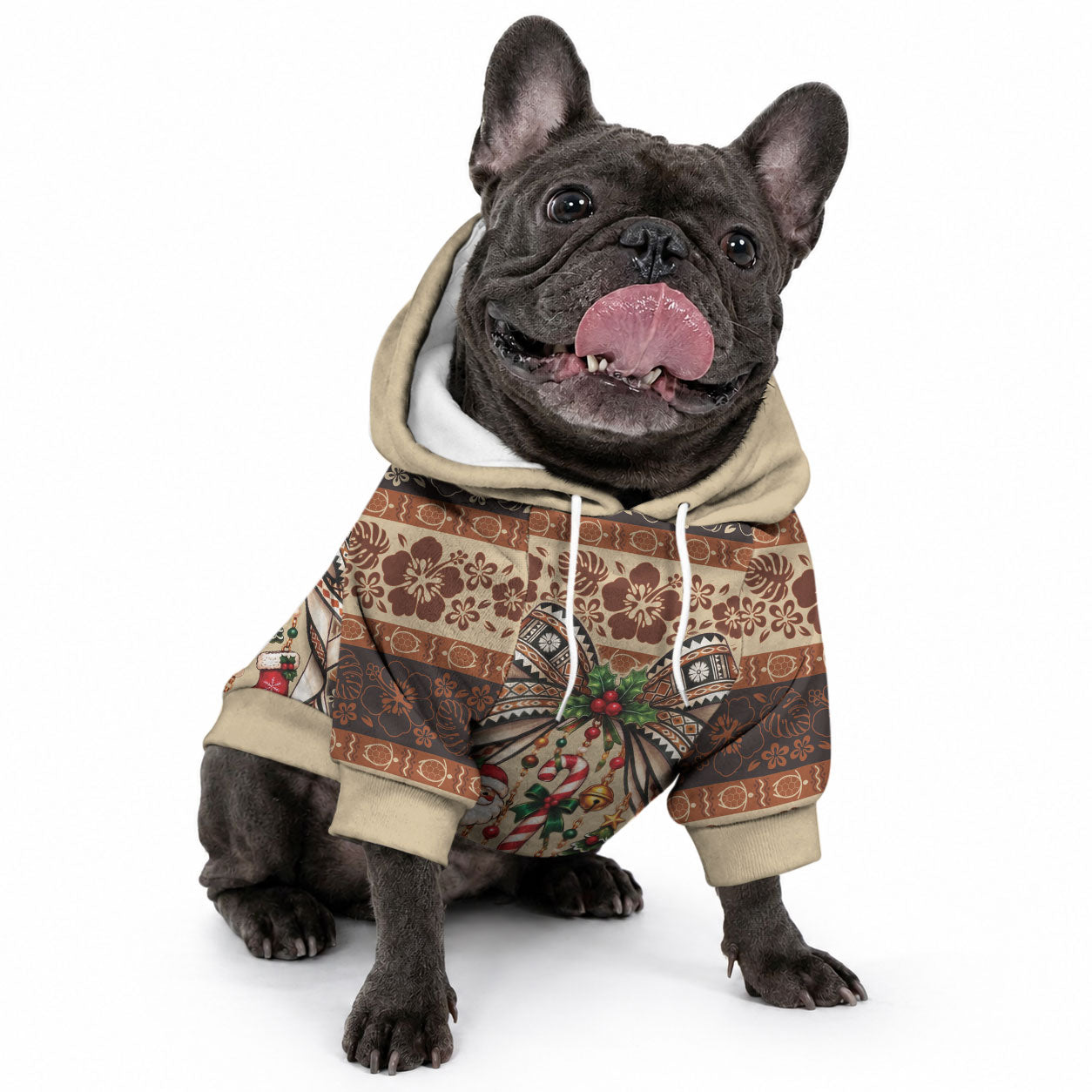 Fiji Masi Christmas Bow Pet Hoodie Marau na Kerisimasi